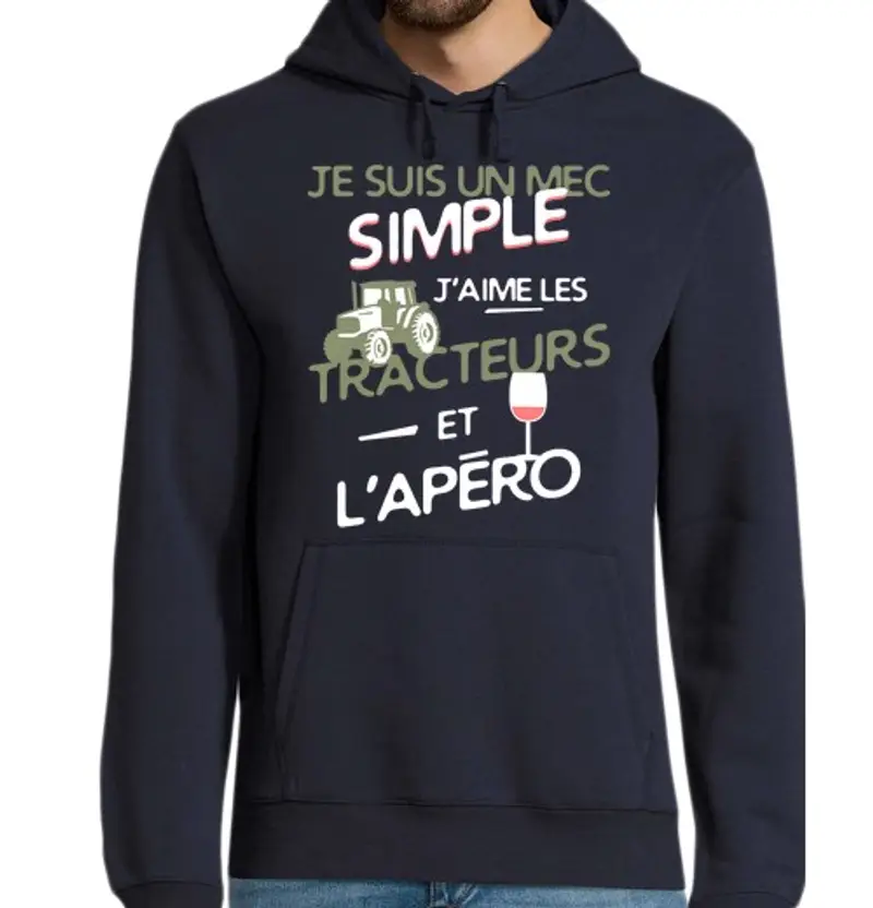 Felpa uomo con cappuccio contadinosauro - un ragazzo semplice