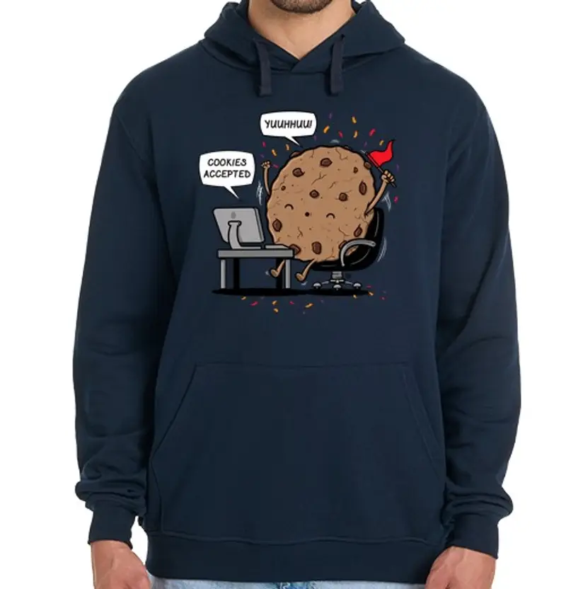 Felpa uomo con cappuccio cookie accettati