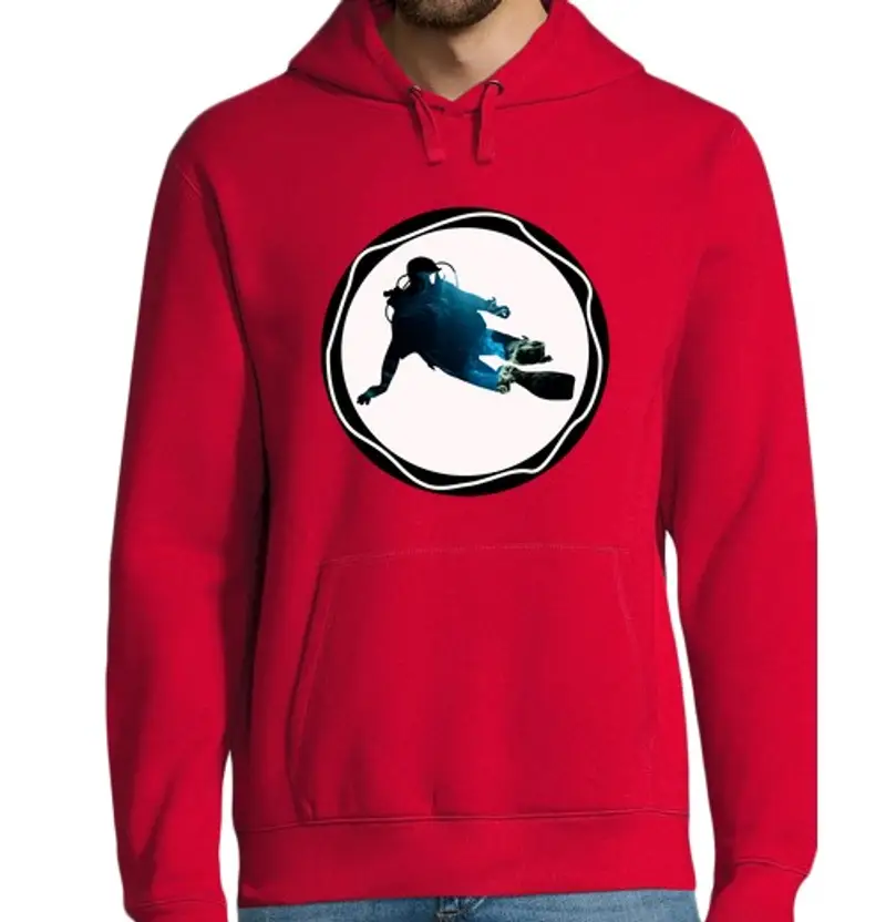 Felpa uomo con cappuccio cool subacqueo istruttore di immersioni