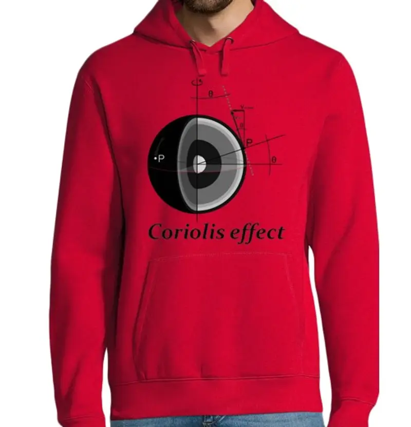 Felpa uomo con cappuccio coriolis effect