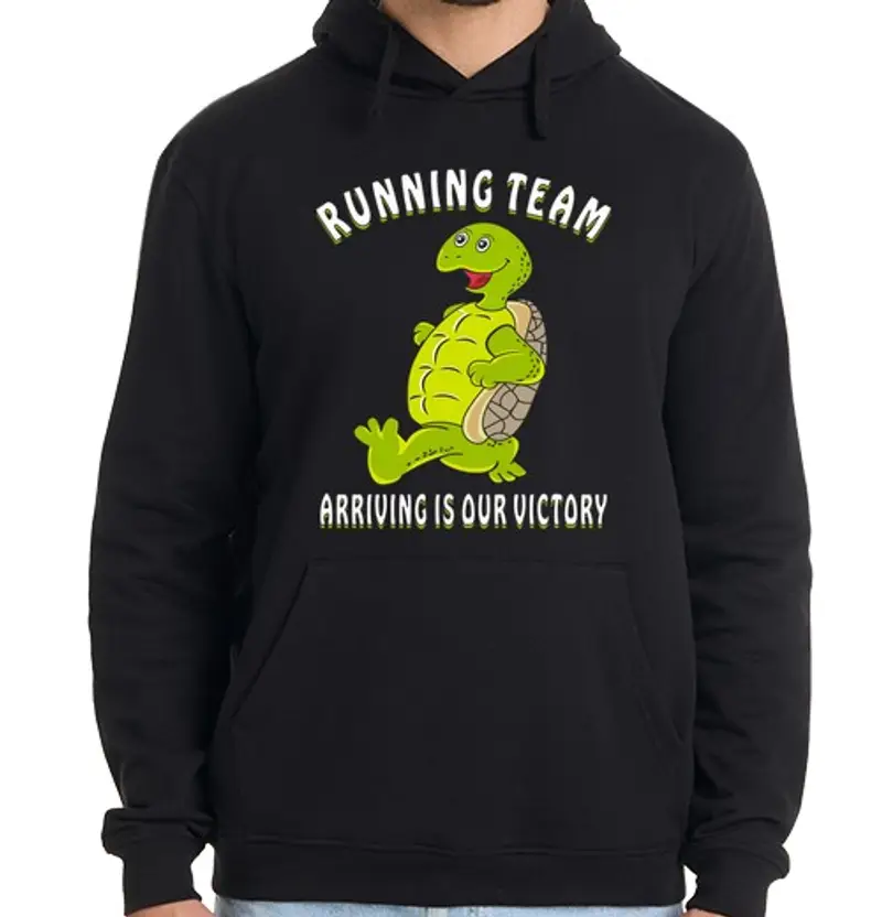 Felpa uomo con cappuccio corsa alle tartarughe