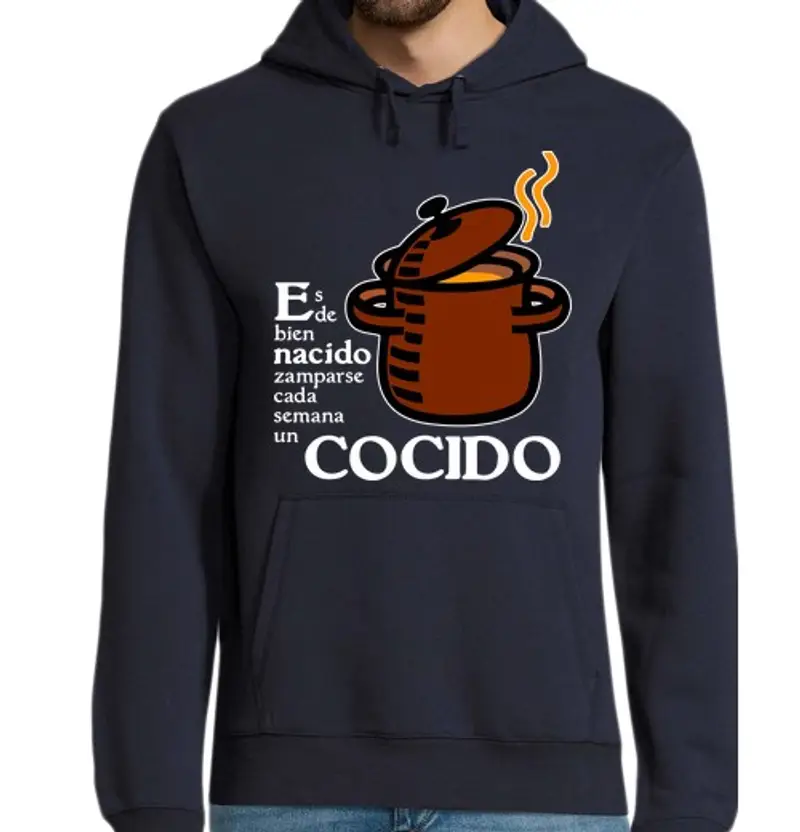Felpa uomo con cappuccio cotto (scuro)