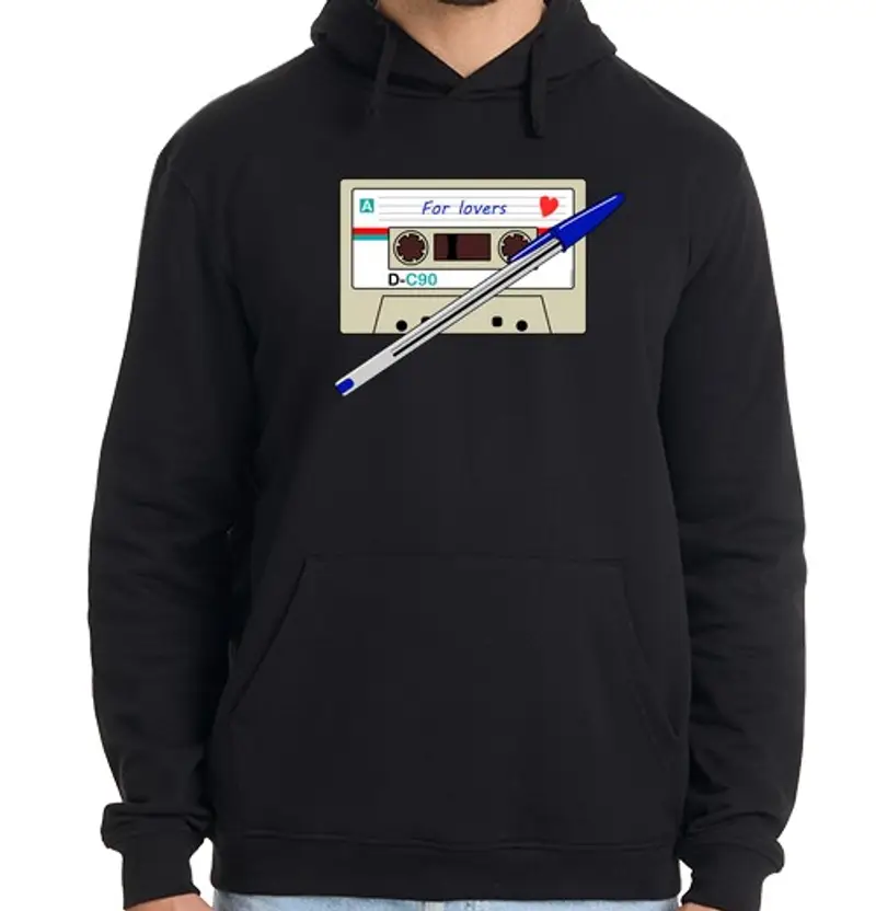 Felpa uomo con cappuccio cover e penna