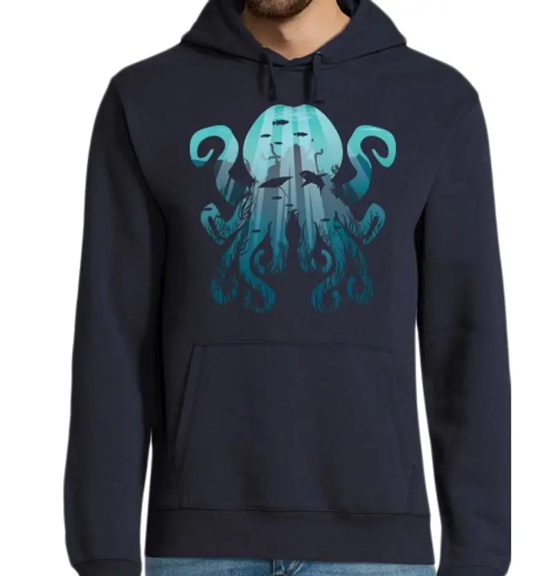 Felpa uomo con cappuccio cthu ri senza g