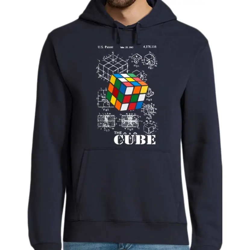 Felpa uomo con cappuccio cubo