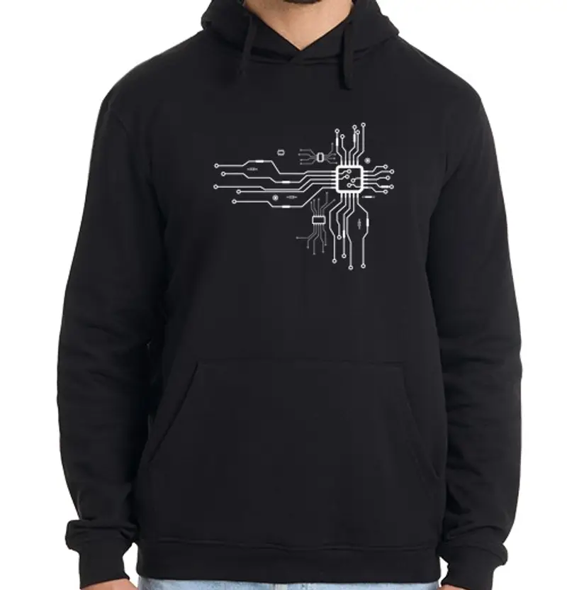 Felpa uomo con cappuccio cuore dlei cpu bianco