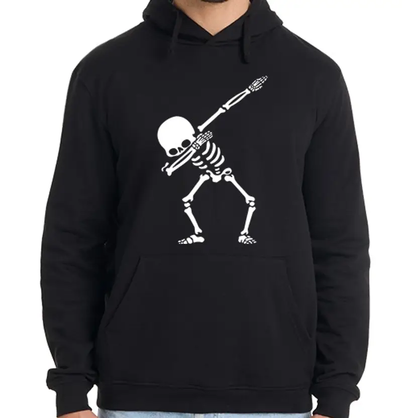 Felpa uomo con cappuccio Dabbing Skeleton