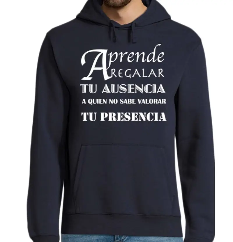 Felpa uomo con cappuccio dai la tua assenza