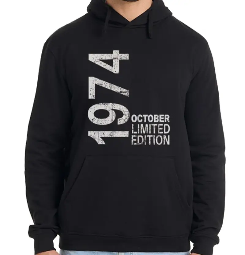 Felpa uomo con cappuccio dal 1974 anno 1974 vintage retrò