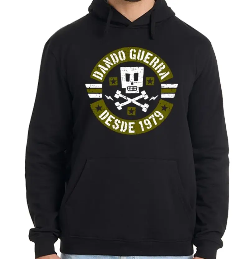 Felpa uomo con cappuccio dare la guerra dal 1979