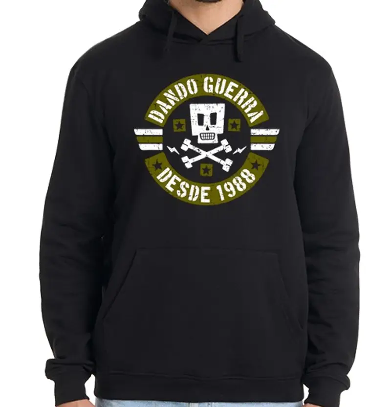 Felpa uomo con cappuccio dare la guerra dal 1988