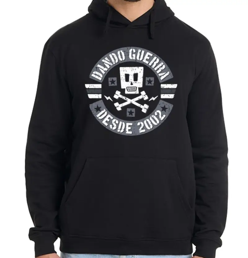 Felpa uomo con cappuccio dare la guerra dal 2002