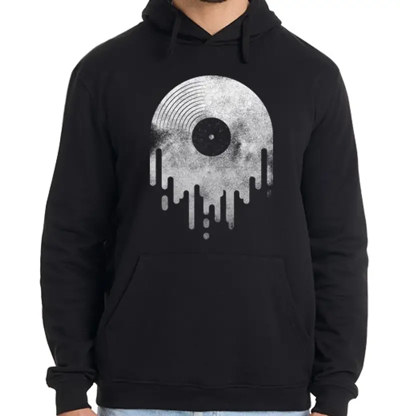 Felpa uomo con cappuccio delogo bianco gocciolante