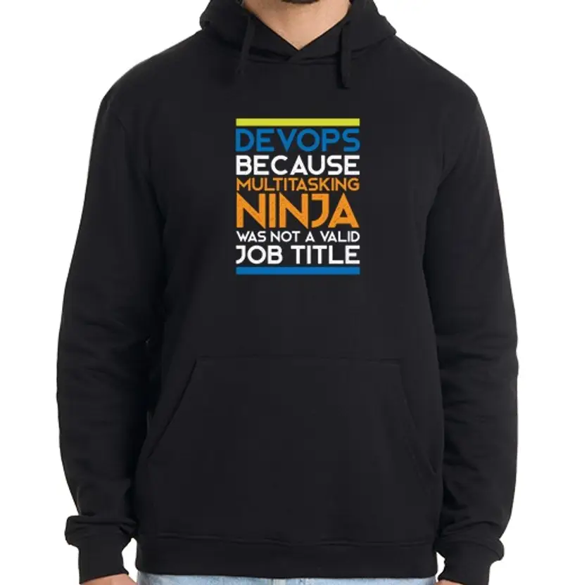 Felpa uomo con cappuccio Devops Ninja White