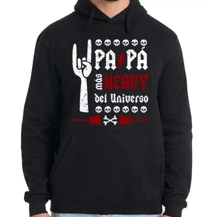 Felpa uomo con cappuccio di papà heavy metal Universe