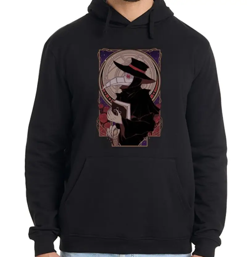 Felpa uomo con cappuccio dottore della peste oscura