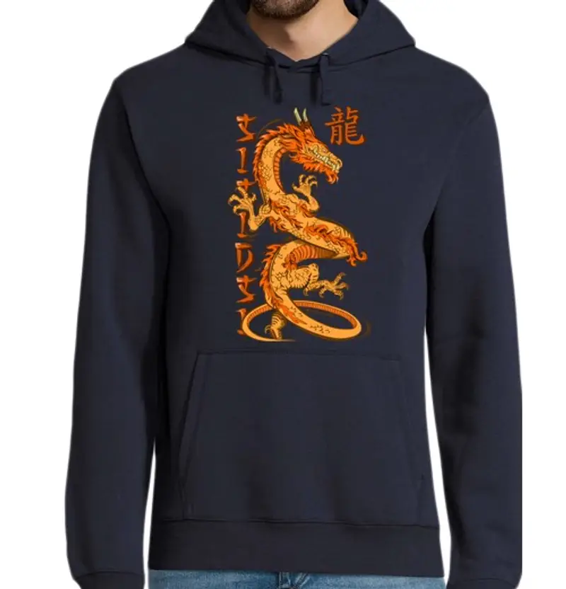 Felpa uomo con cappuccio Drago