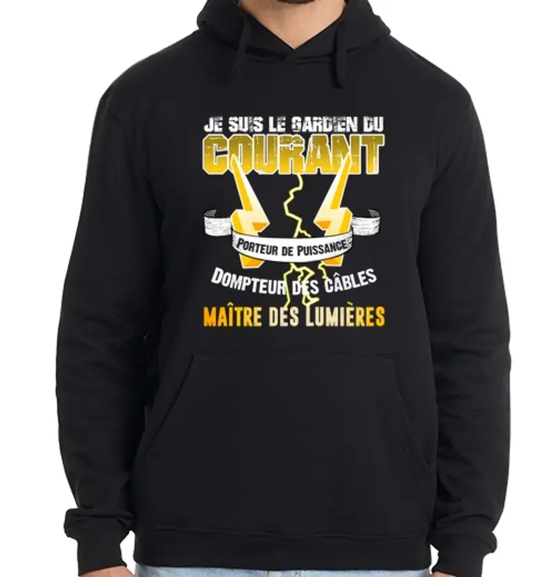 Felpa uomo con cappuccio elettricista regalo divertente elettric