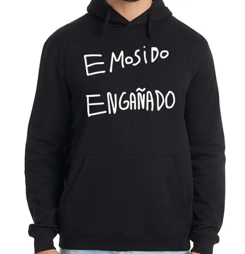 Felpa uomo con cappuccio emosido ingannato