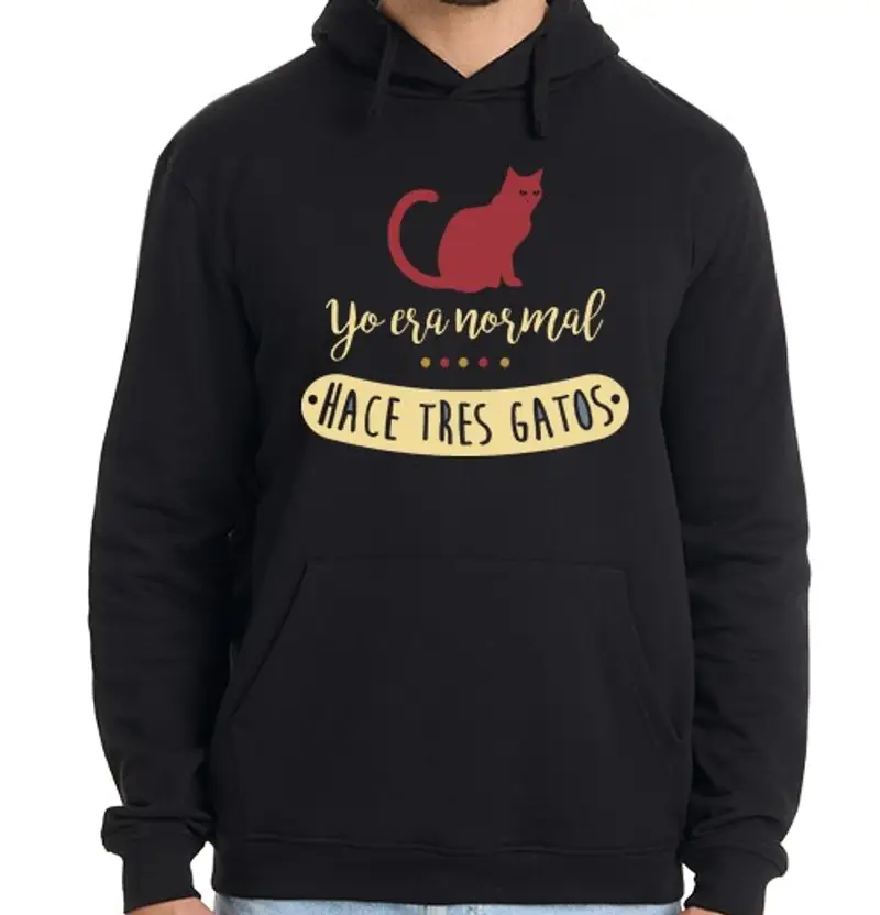 Felpa uomo con cappuccio Ero normale h ace tre gatto os