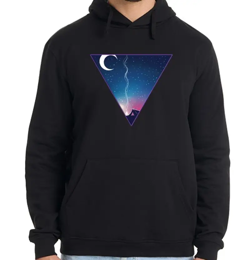 Felpa uomo con cappuccio Escursioni vintage anni 3980 e sotto le