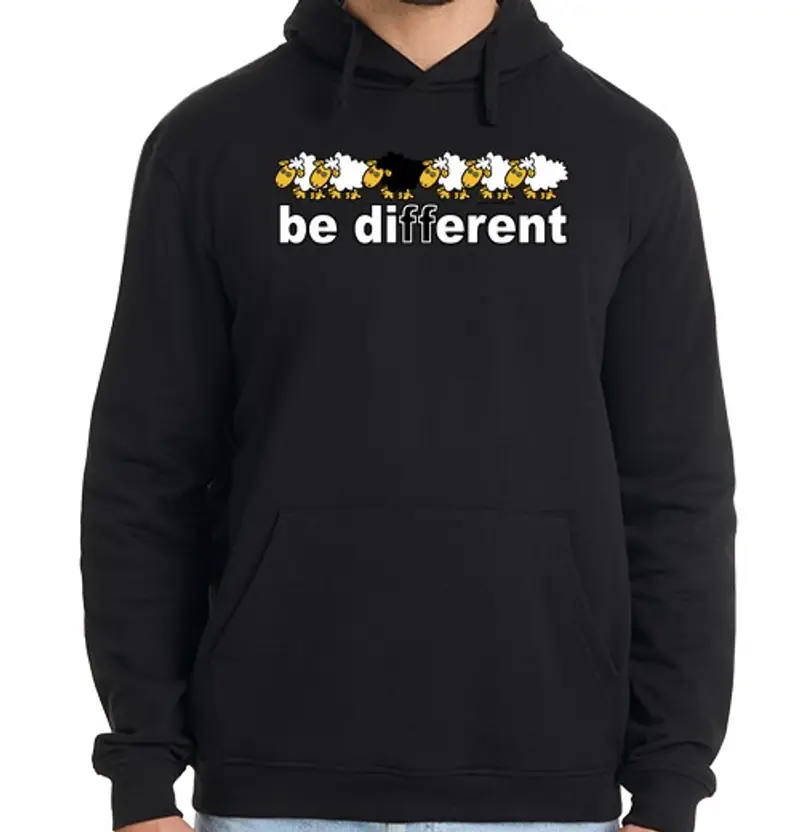 Felpa uomo con cappuccio essere diverso