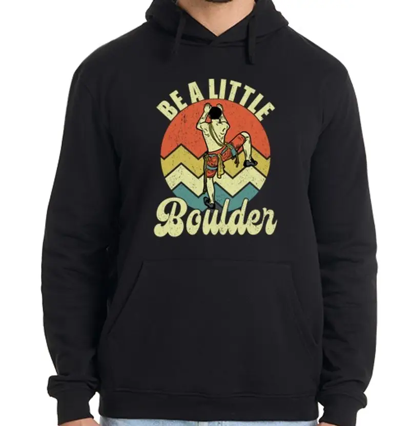 Felpa uomo con cappuccio essere un po39 boulder retrò