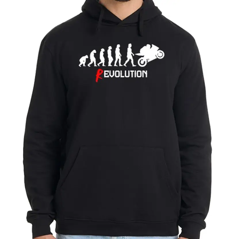 Felpa uomo con cappuccio evoluzione