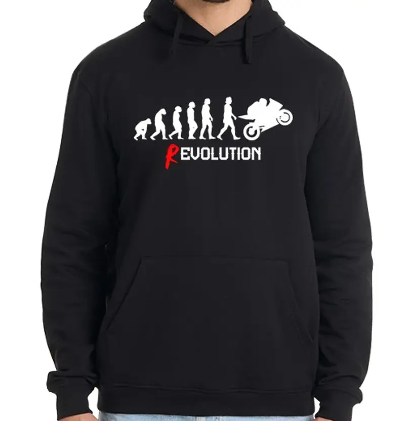 Felpa uomo con cappuccio evoluzione