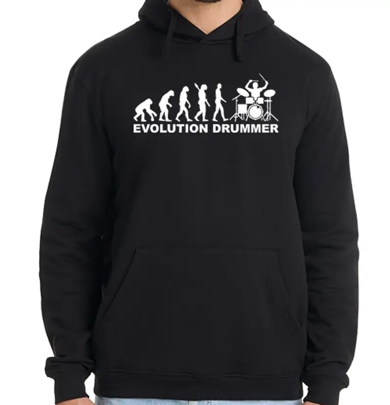 Felpa uomo con cappuccio evoluzione del batterista