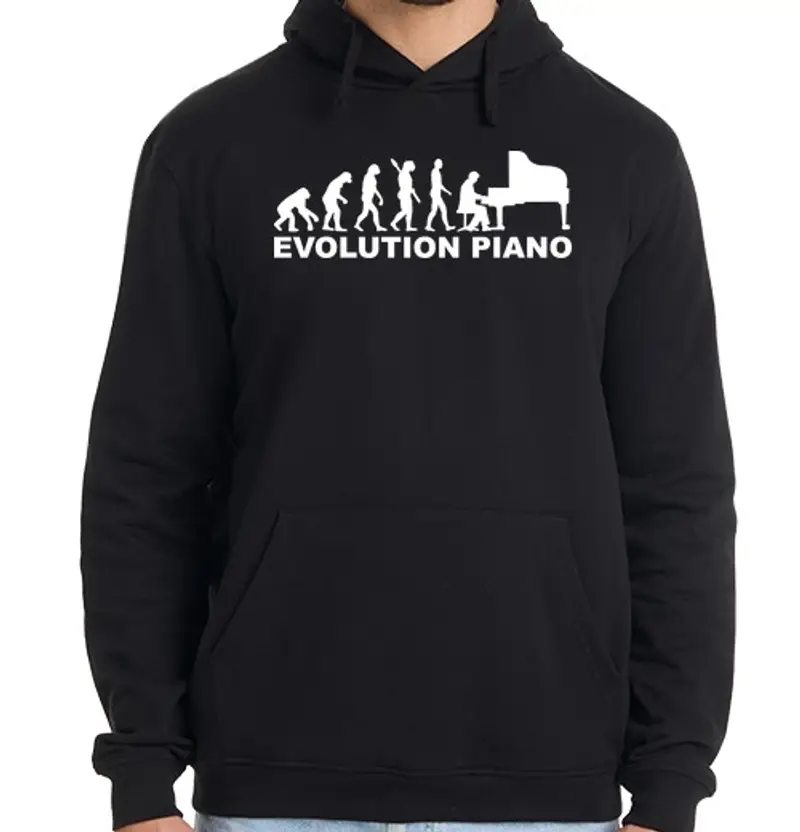 Felpa uomo con cappuccio evoluzione del pianoforte