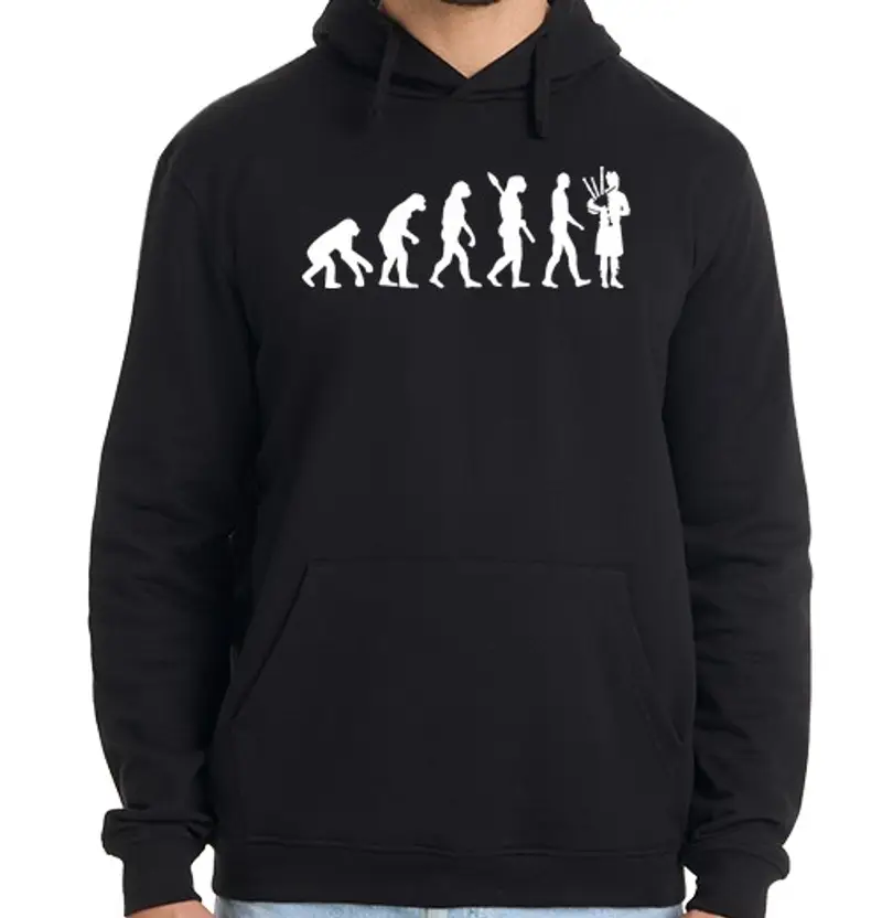 Felpa uomo con cappuccio evoluzione della cornamusa
