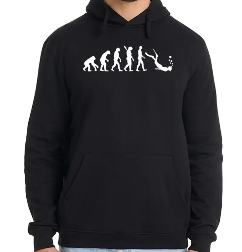 Felpa uomo con cappuccio evoluzione dello snorkeling