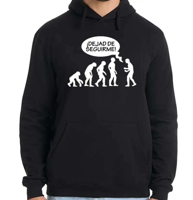 Felpa uomo con cappuccio evoluzione disadattato