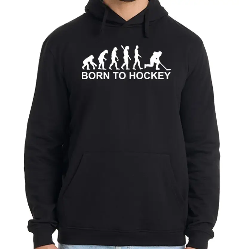 Felpa uomo con cappuccio evoluzione hockey