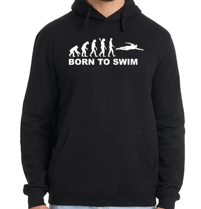 Felpa uomo con cappuccio evoluzione nuoto