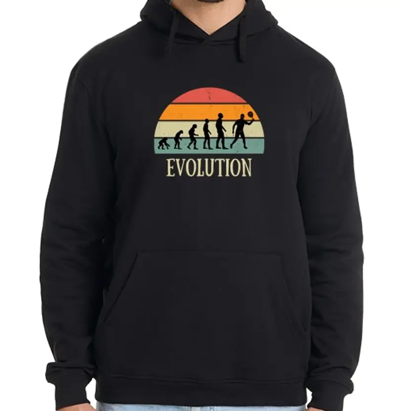 Felpa uomo con cappuccio evoluzione padel uomo umorismo padel