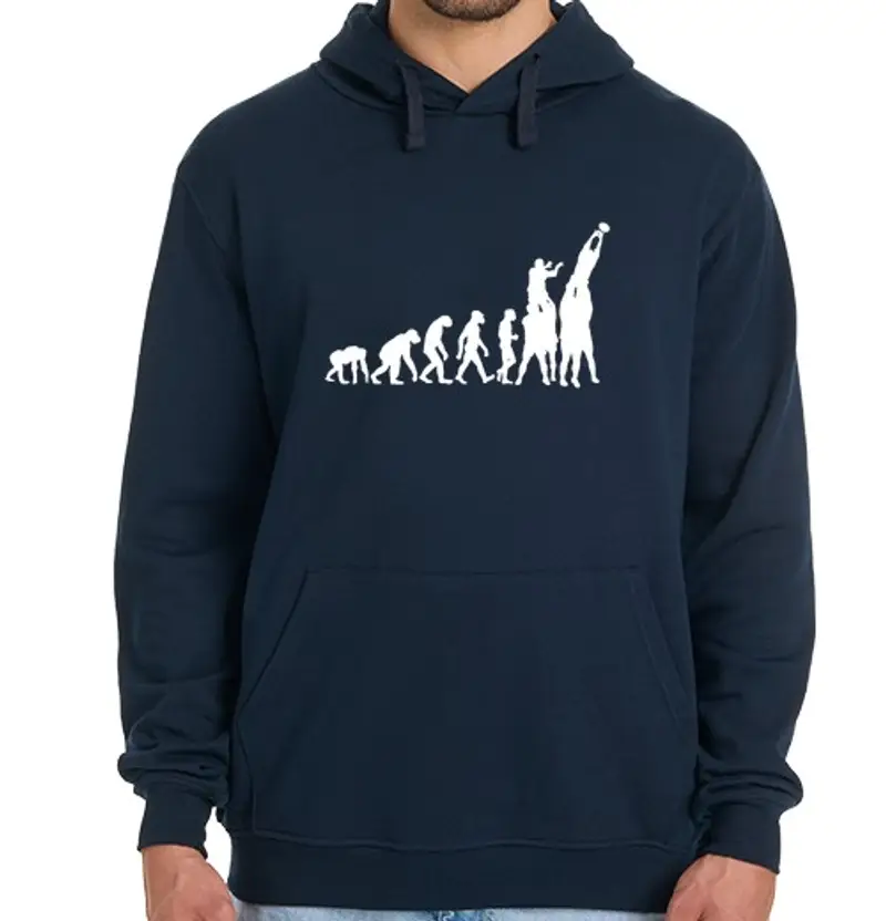 Felpa uomo con cappuccio evoluzione rugby