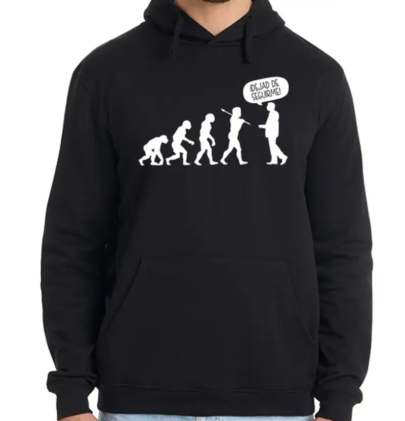 Felpa uomo con cappuccio evoluzione smettila di seguirmi