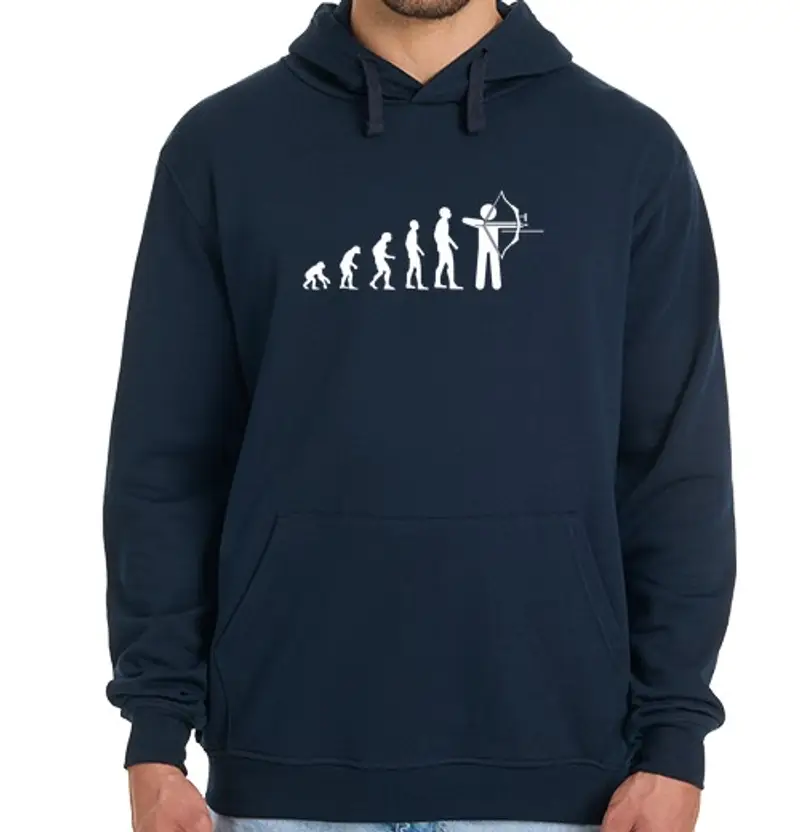 Felpa uomo con cappuccio evoluzione tiro con l39arco umorismo ar