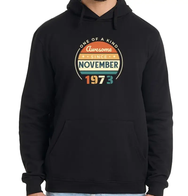 Felpa uomo con cappuccio fantastico dal novembre 1973 fantastico