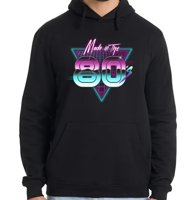 Felpa uomo con cappuccio fatto negli anni 3980