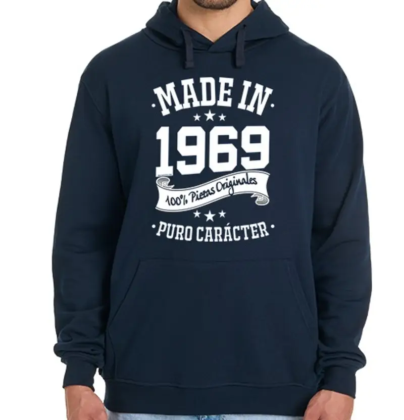 Felpa uomo con cappuccio fatto nel 1969