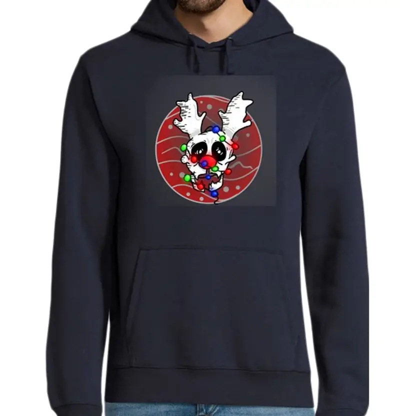 Felpa uomo con cappuccio felpa natale con renne