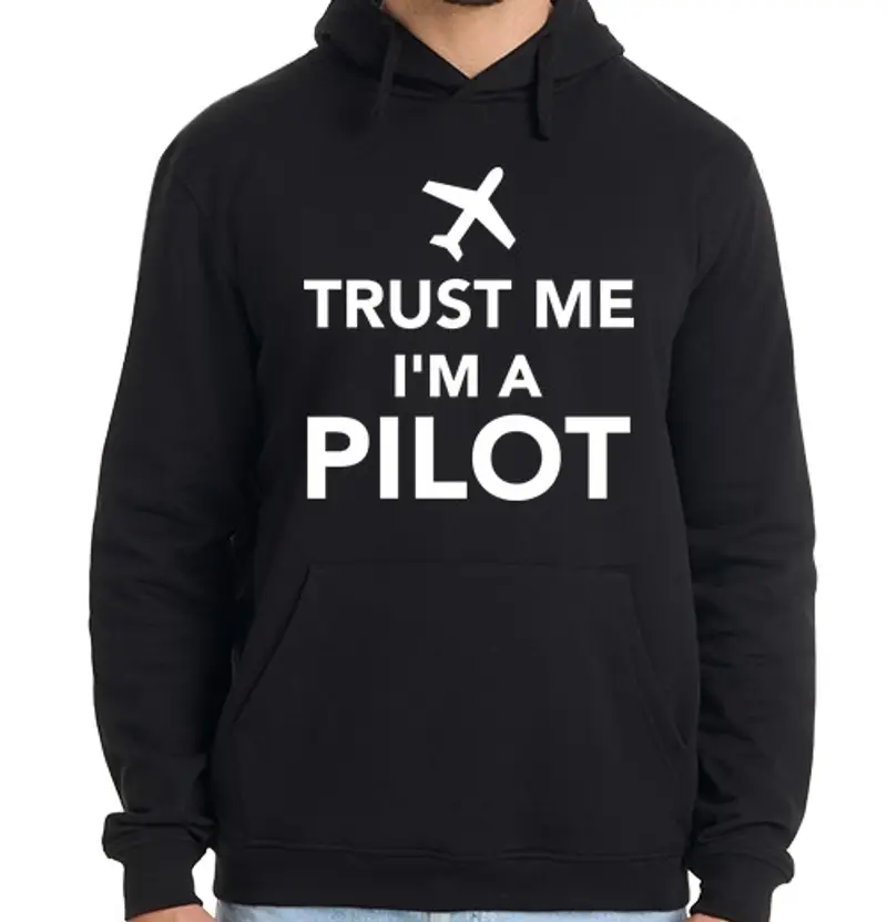 Felpa uomo con cappuccio fidati di me sono un pilota
