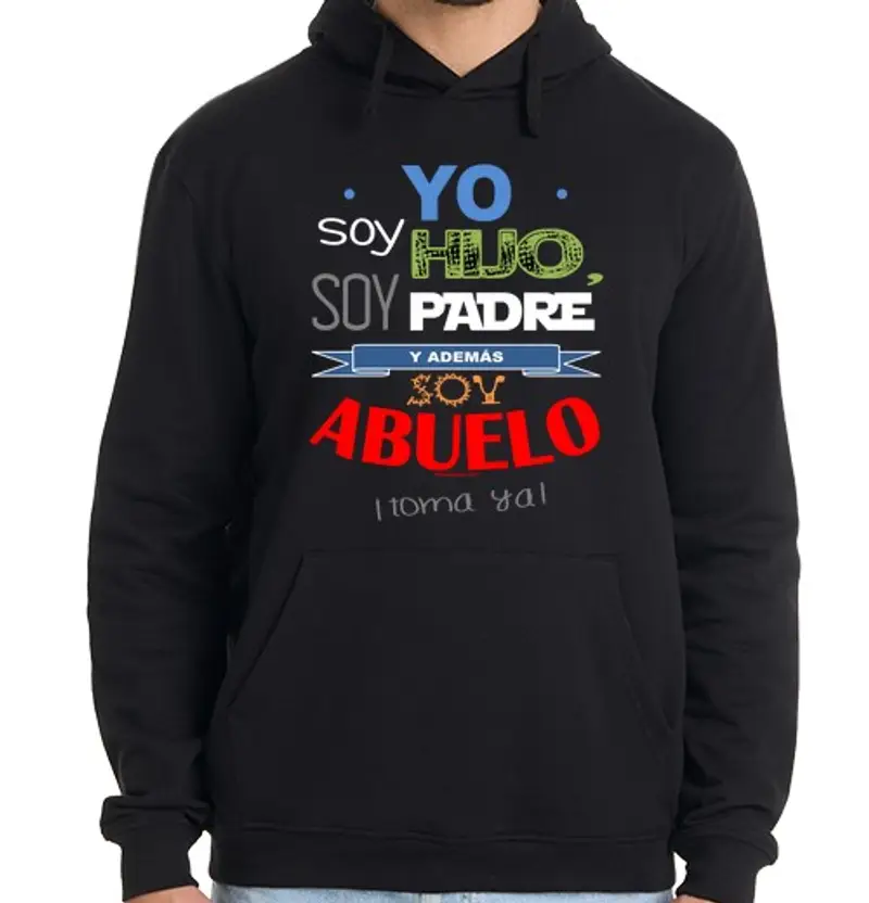 Felpa uomo con cappuccio figlio padre e nonno