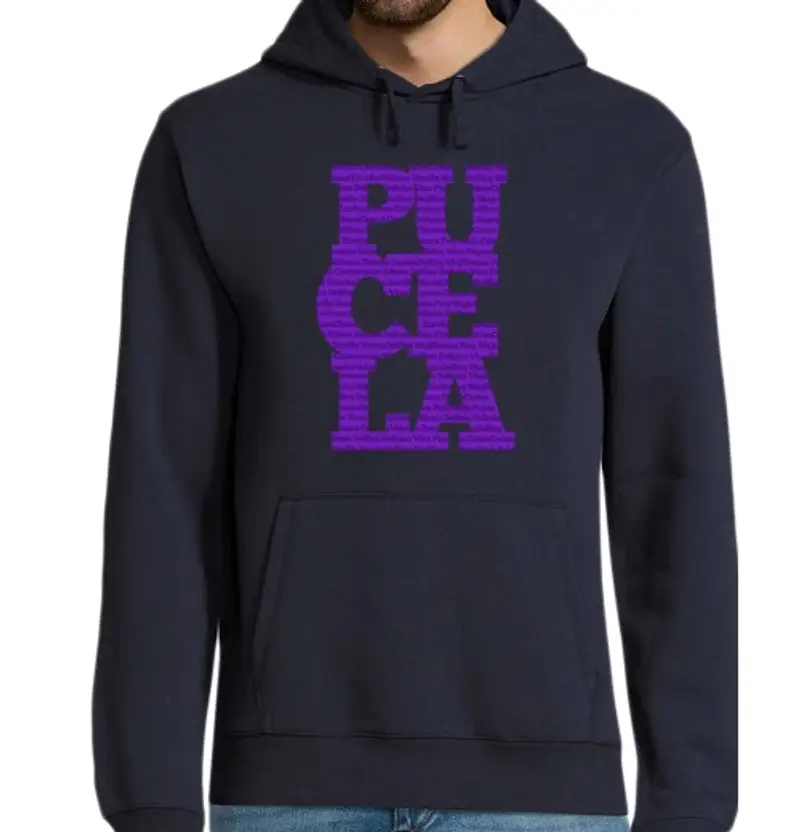 Felpa uomo con cappuccio frasi di pucela