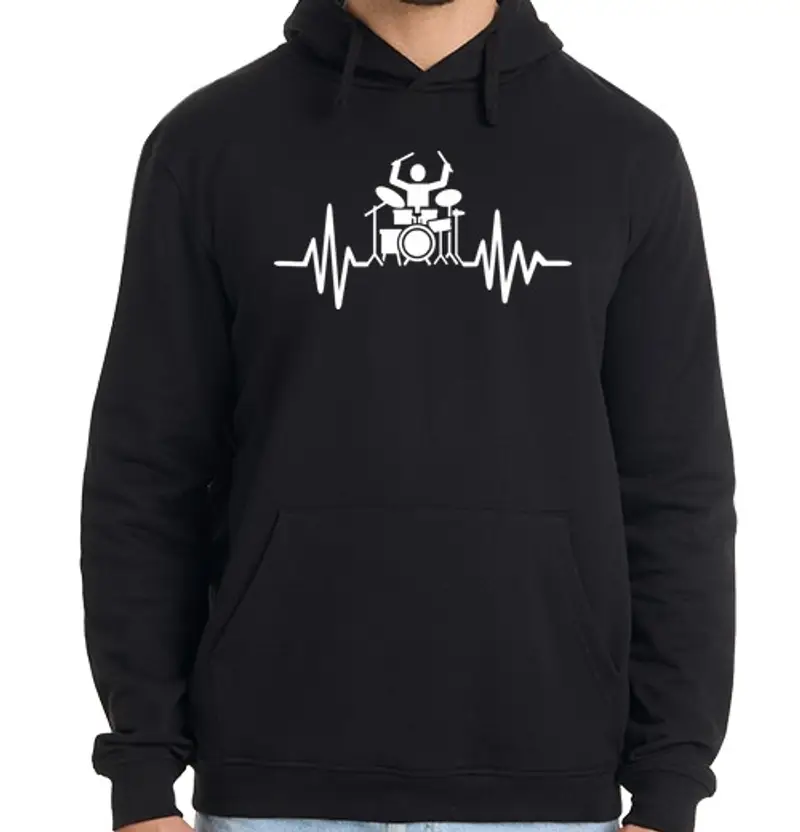 Felpa uomo con cappuccio frequenza del batterista