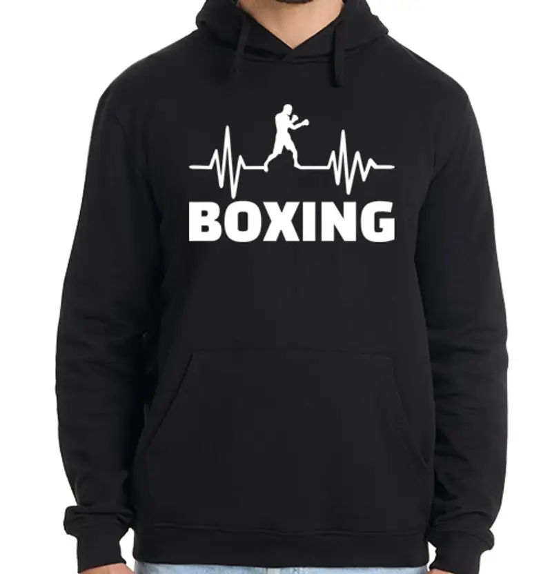 Felpa uomo con cappuccio frequenza di boxe
