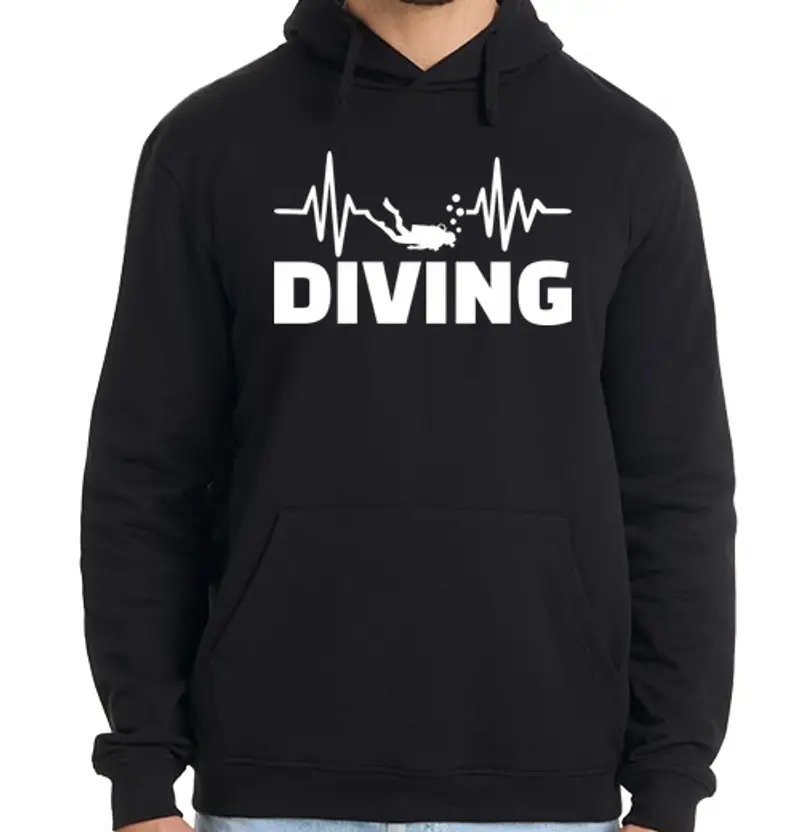 Felpa uomo con cappuccio frequenza di immersione